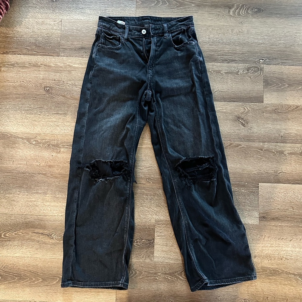 American Eagle Dreamy Drape Black High Rise Wide Leg Women's Jeans